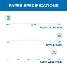 Hammermill Premium 110 lb. Cardstock Paper, 8.5 x 11, White, 600 Sheets/Carton (168380)