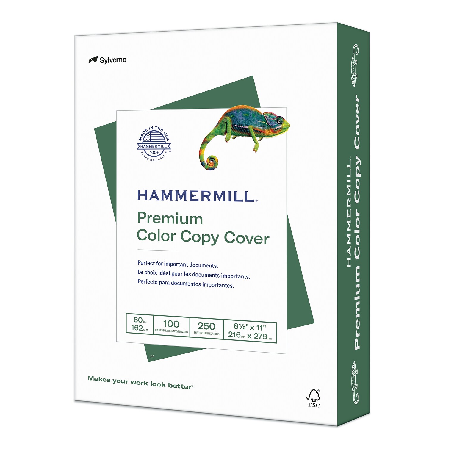 Hammermill Premium Color Copy 60 lbs. Cover Paper, 8.5 x 11, Photo White, 250 Sheets/Pack (122549)
