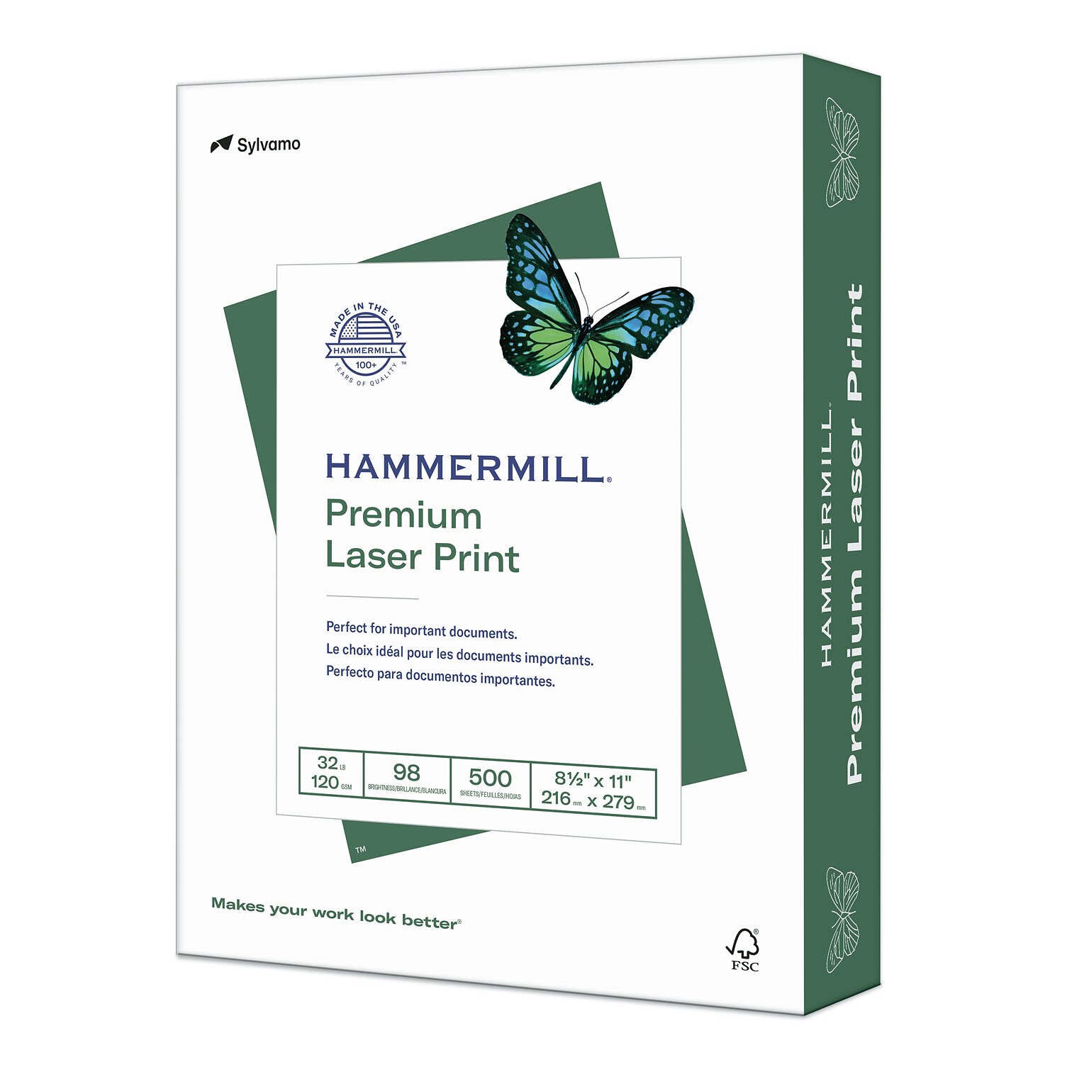 Hammermill Premium Laser Print 8.5 x 11 Multipurpose Paper, 32 lbs., 98 Brightness, 500 Sheets/Ream (104646)