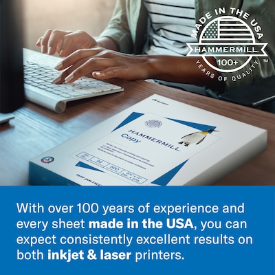 Hammermill Laser Print  8.5" x 14" Office Paper, 24 lbs., 98 Brightness,5000 Sheets/Carton (104612)