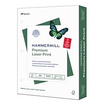 Hammermill Premium Laser Print 8.5 x 11 3-Hole Punched Multipurpose Paper, 24 lbs., 98 Brightness,