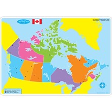 Ashley Productions Smart Poly 12 x 17 Canada Basic Map Learning Mat, Double-Sided (ASH95004)