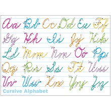 Ashley Productions® Smart Poly® PosterMat Pals® Space Savers Cursive Handwriting, 13 x 9.5 (ASH953