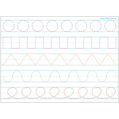 Ashley Productions® Smart Poly® PosterMat Pals® Space Savers Prewriting Tracing, 13 x 9.5 (ASH9531