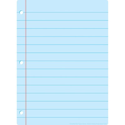 Ashley Productions Smart Poly Space Savers 13 x 9.5 Blue Notebook Paper PosterMat Pals, Single Sid