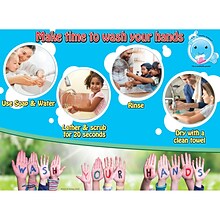 Ashley Productions Smart Poly Space Savers 13 x 9.5 Healthy Bubbles Make Time to Wash Hands Poster