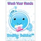 Ashley Productions Smart Poly Space Savers 13" x 9.5"Healthy Bubbles Cartoon Image Wash your Hands PosterMat Pals (ASH95331)