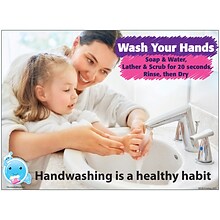 Ashley Productions Smart Poly 13 x 9.5 Healthy Bubbles Handwashing Is A Healthy Habit PosterMat Pa
