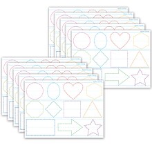 Ashley Productions® Smart Poly® PosterMat Pals® Space Savers Shapes Tracing, 13 x 9.5, Pack of 10