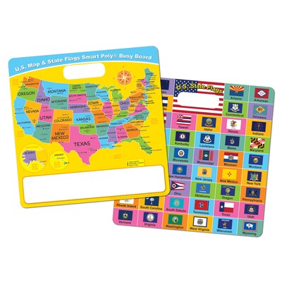 Ashley Productions® Smart Poly® U.S. Map & State Flags, 10.75 x 10.75 (ASH98008)