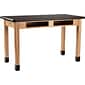 National Public Seating Wood Series Science Table, 24" x 72" x 30", Rectangle High Pressure Table, Black/Ash (SLT1-2472HB)