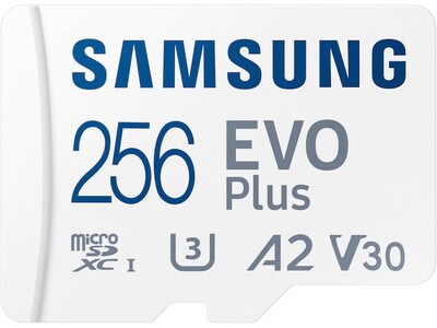 Samsung EVO Plus 256GB microSDXC Memory Card with Adapter, Class 10, UHS-I, V30 (MB-MC256KA/AM)