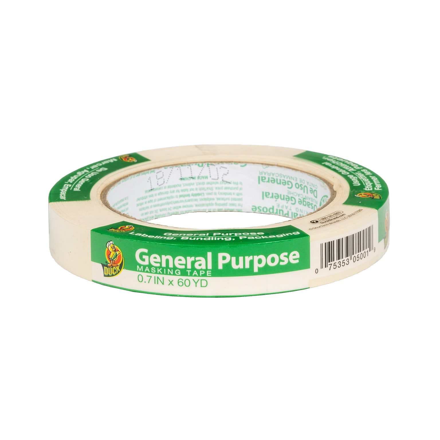 Duck General Purpose Masking Tape, 0.7 x 60 yds., Beige (240188)