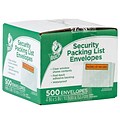 Duck 4.5 in. x 5.5 in. Security Packing List Enclosed Envelopes, Clear Window, 500/Box (394743)