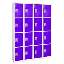 AdirOffice 72 4-Tier Key Lock Purple Steel Storage Locker, 4/Pack (629-204-PUR-4PK)