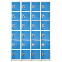 AdirOffice 72 6-Tier Key Lock Blue Steel Storage Locker, 4/Pack (629-206-BLU-4PK)