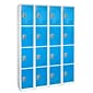 AdirOffice 72'' 4-Tier Key Lock Blue Steel Storage Locker, 4/Pack (629-204-BLU-4PK)