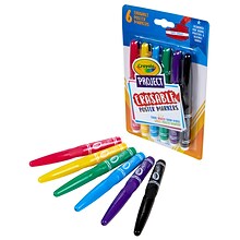 Crayola Project Erasable Poster Markers, Chisel Tip, Assorted Colors, Pack of 6 (BIN588371)