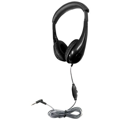 HamiltonBuhl Motive8 Mid-Sized Multimedia Headphone with In-line Volume Control, Black (HECM8BK1)