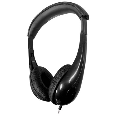 HamiltonBuhl Motive8 Mid-Sized Multimedia Headphone with In-line Volume Control, Black (HECM8BK1)