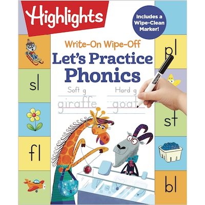 Highlights Lets Practice Phonics Write-On Wipe-Off Fun to Learn Activity Book