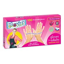 gLovies LDPE Multipurpose Gloves, Latex Free, Medium, Disposable, Pack of 100 (MKBADLX002B100)