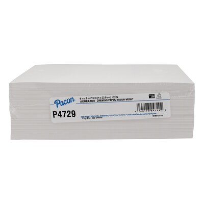 Pacon Medium Weight Drawing Paper, 6 x 9, White, 500 Sheets (PAC4729)