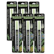 Marvy Uchida Glow In The Dark Green Fabric Marker, Broad Tip, Green, Pack of 6 (UCH223C-6)