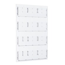 AdirOffice Acrylic 24 Compartment Hanging Wall Mount Magazine Rack, Clear (640-2948-CLR)