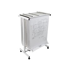 AdirOffice Mobile Plan Center for Blueprints Adjustable Large File Stand Storage Cart, White (615-WH