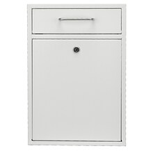 AdirOffice Large Wall Mounted Drop Box, Key Lock, White (631-04-WHI)