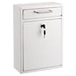 AdirOffice Wall-Mounted Steel Key Lock Drop Box Mailbox, White (631-05-WHI)