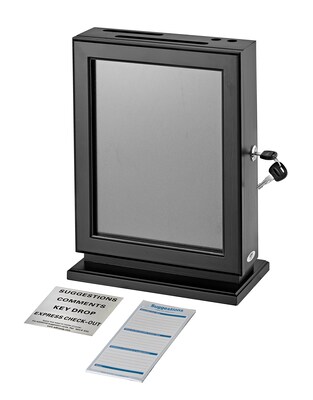 AdirOffice Locking Wood Comment Suggestion Box, Black (632-BLK)