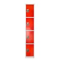 AdirOffice 72 4-Tier Key Lock Red Steel Storage Locker (629-204-RED)