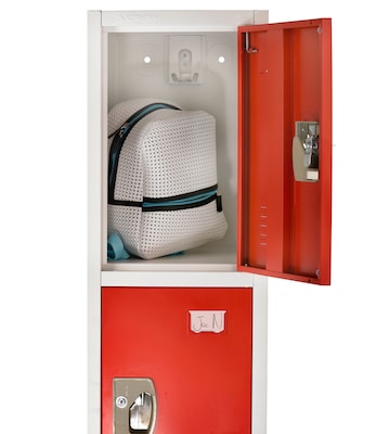 AdirOffice 72'' 4-Tier Key Lock Red Steel Storage Locker (629-204-RED)