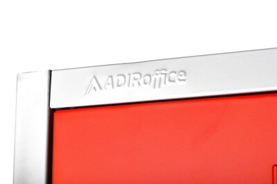 AdirOffice 72'' 4-Tier Key Lock Red Steel Storage Locker (629-204-RED)