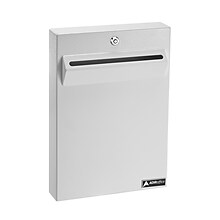 AdirOffice Steel Drop Box with Key Lock, 16H x 11W x 2.4D, White Steel (631-14-WHI)