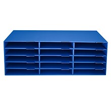 AdirOffice 501 Series 15-Compartment Paper Storage Literature Organizer, Blue, 2/Pack (501-15-CP-BLU