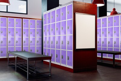 AdirOffice 72'' 4-Tier Key Lock Purple Steel Storage Locker (629-204-PUR)
