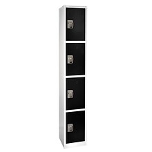 AdirOffice 72 4-Tier Key Lock Black Steel Storage Locker (629-204-BLK)