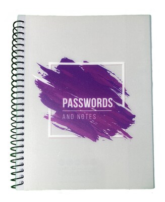 RE-FOCUS THE CREATIVE OFFICE 5.5 x 7 Small Password Keeper Book, White/Purple (11002)