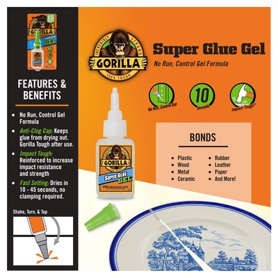Gorilla Gel Super Glue, 0.53 oz. (7600101)