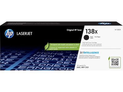 HP 138X Black High Yield Toner Cartridge, Prints Up to 4,000 Pages (W1380X)