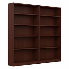 Bush Furniture Universal 72H 5-Shelf Bookcase with Adjustable Shelves, Vogue Cherry, 2/Set (UB003VC