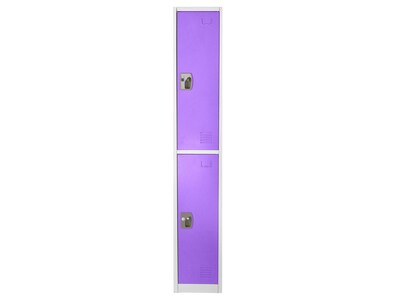AdirOffice 72'' 2-Tier Key Lock Purple Steel Storage Locker, 2/Pack (629-202-PUR-2PK)