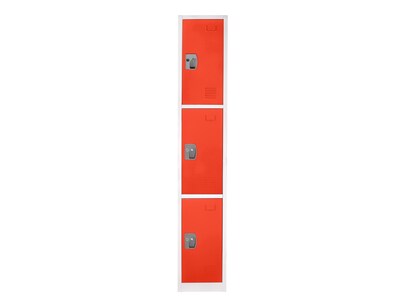 AdirOffice 72 3-Tier Key Lock Red Steel Storage Locker, 2/Pack (629-203-RED-2PK)