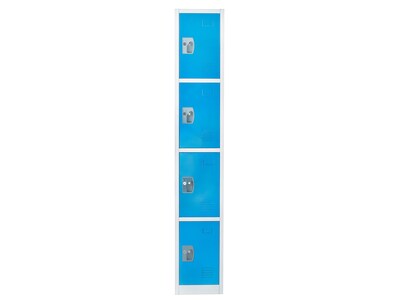AdirOffice 72'' 4-Tier Key Lock Blue Steel Storage Locker, 2/Pack (629-204-BLU-2PK)