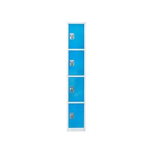 AdirOffice 72 4-Tier Key Lock Blue Steel Storage Locker, 2/Pack (629-204-BLU-2PK)