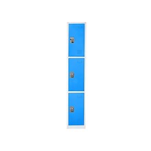 AdirOffice 72 3-Tier Key Lock Blue Steel Storage Locker, 2/Pack (629-203-BLU-2PK)