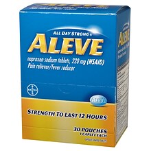 Aleve 220mg Naproxen Caplets, 1/Packet, 30 Packets/Box (64028/7534-30)